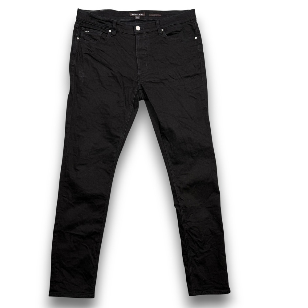 Michael Kors Parker Slim Fit Jeans Mens 34/32 Black Wash Stretch Denim